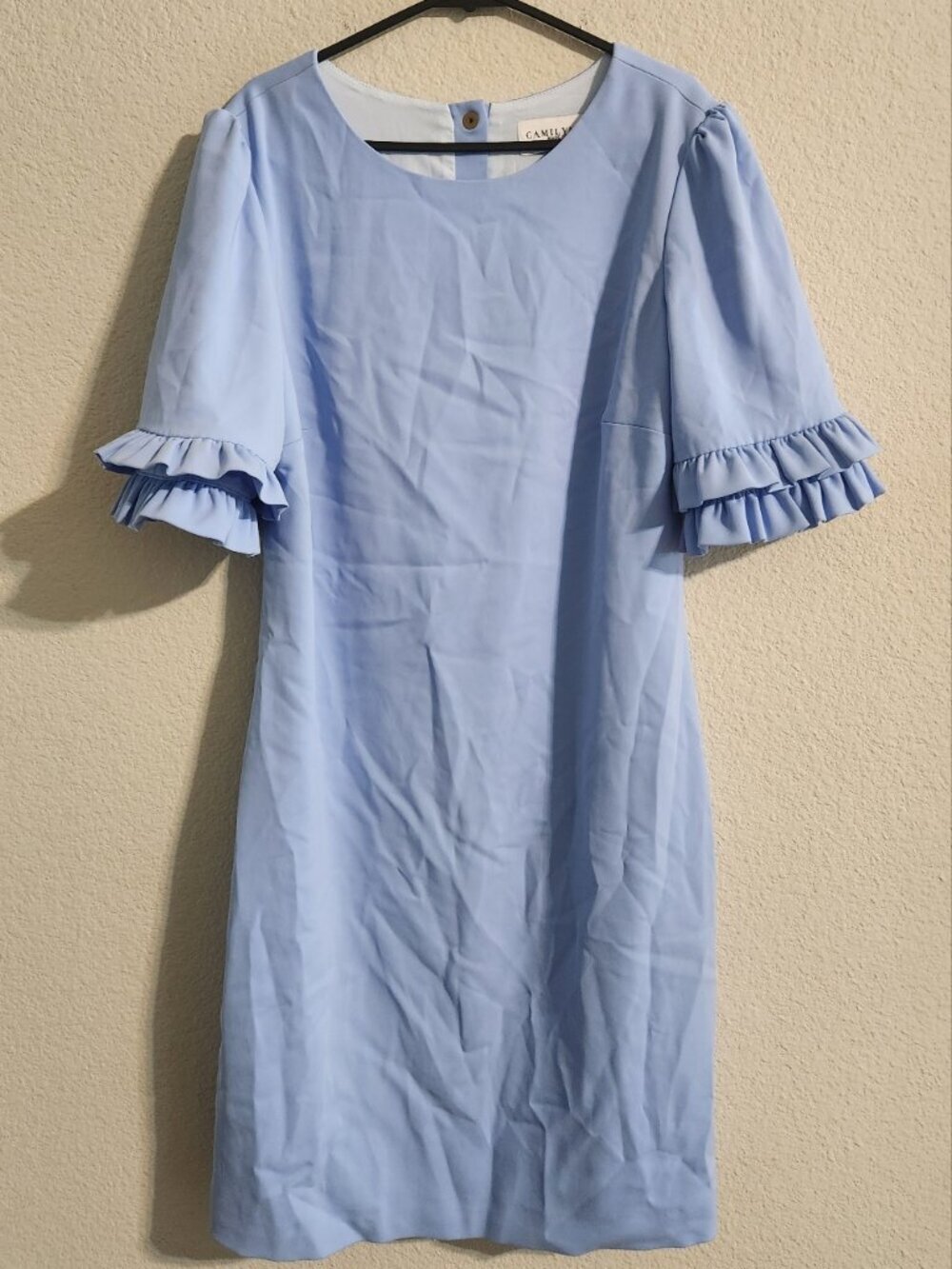 Camilyn Beth Women’s Shift Dress Light Blue Ruffle Sleeves size 8